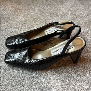 Bellini Dark Brown Textured Slingback Heels